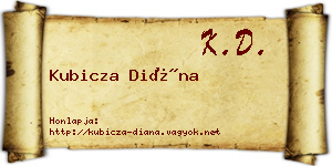 Kubicza Diána névjegykártya