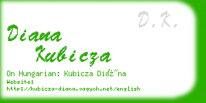 diana kubicza business card